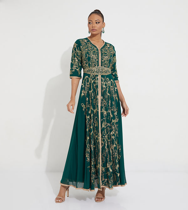 golden designed kaftan