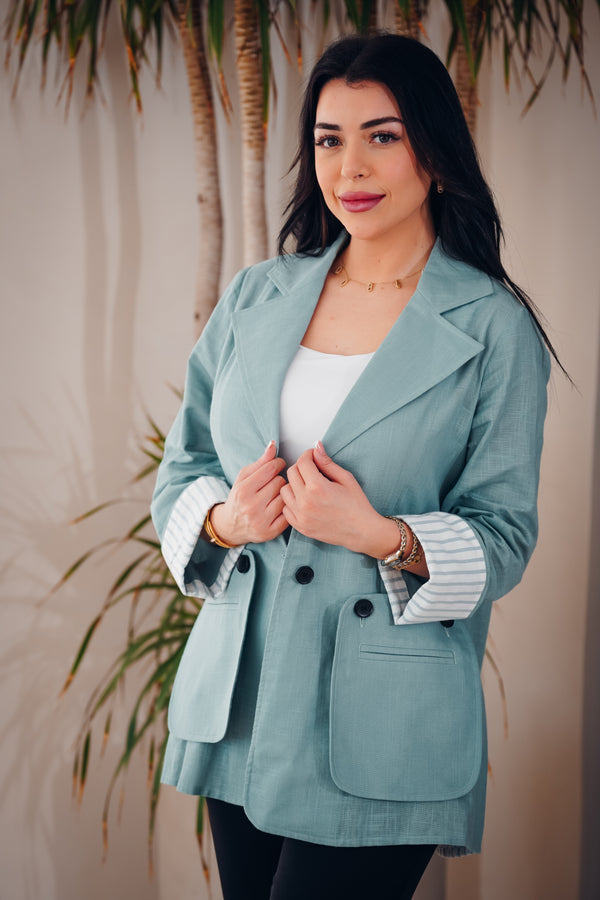 Modern Blazer with Large Buttoned Pockets