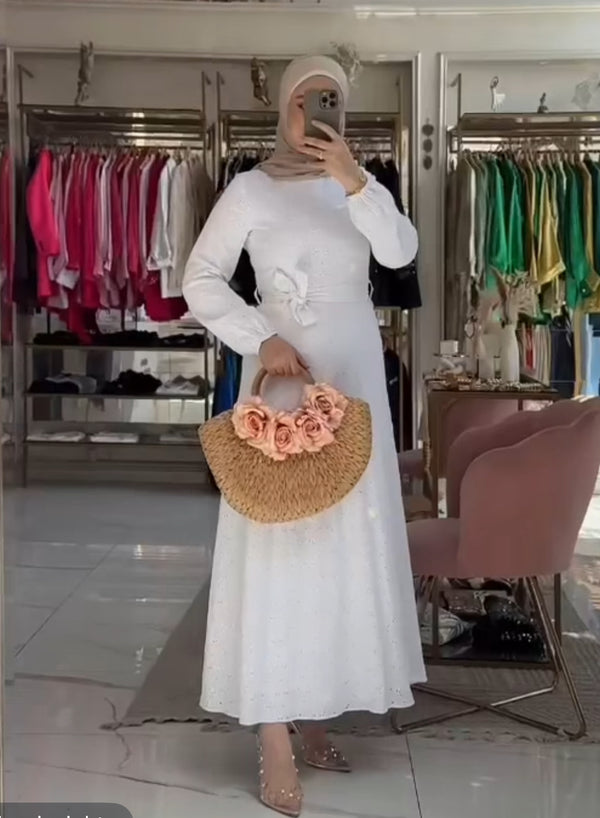 maxi perforated dress