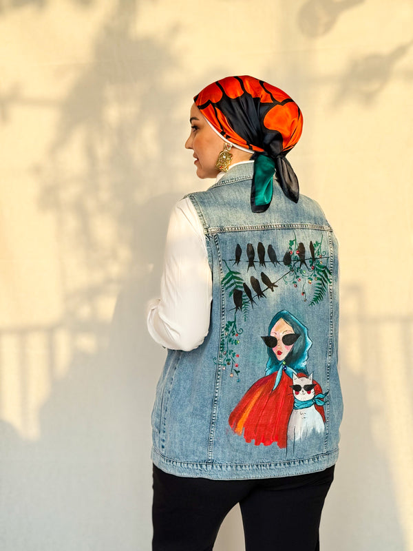 Midnight Stroll Denim Handmade Vest