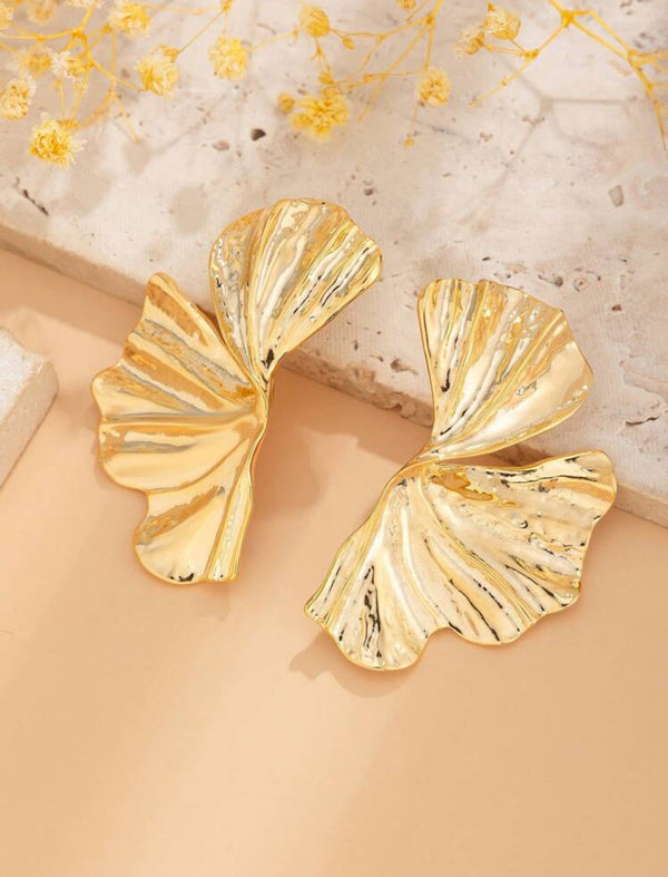Bold Sculptural Gold Statement Earrings
