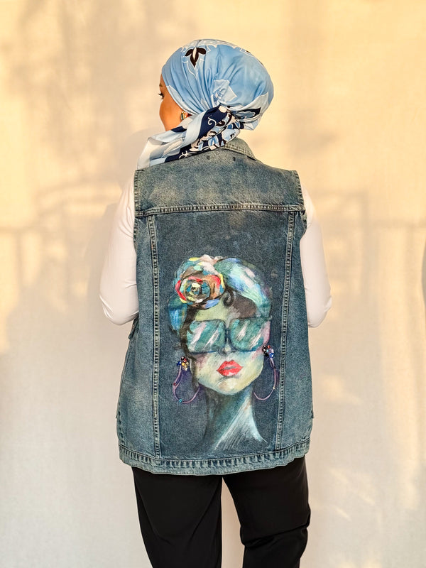 Bold Muse Hand-Painted Denim Vest