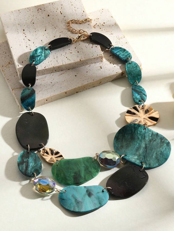 1pc Fashionable Necklace, Resin Decor Jewelry Gift