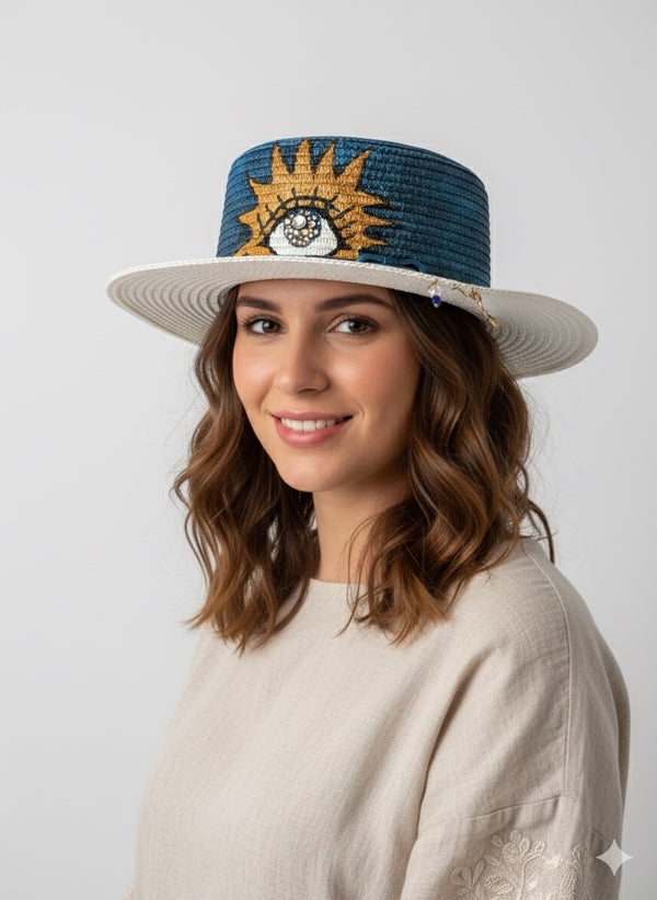 The Eye of the Sun Hand-Painted Hat