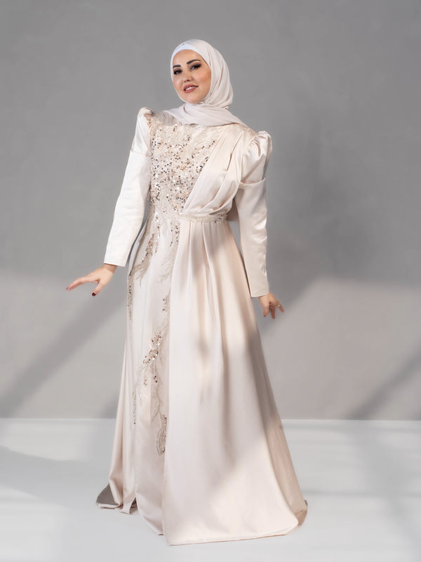 Opaline Grace Embroidered Silk Dress