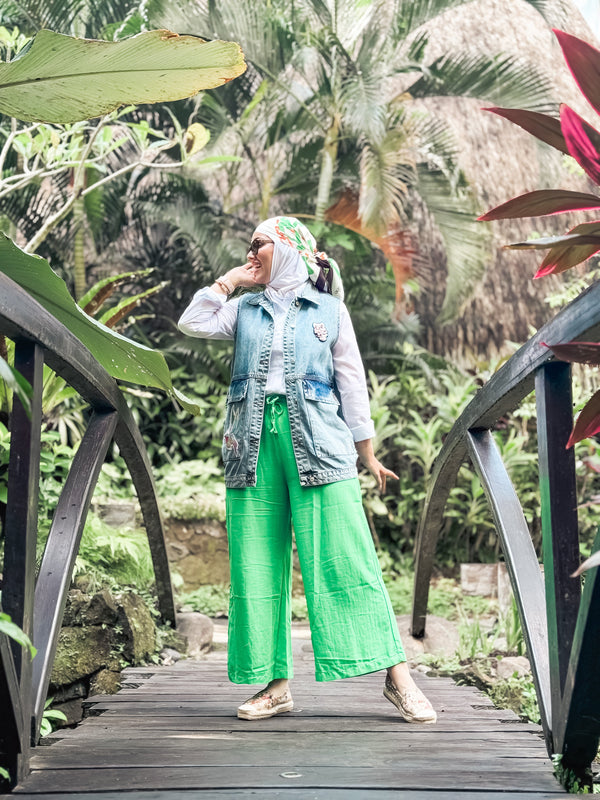 Relaxed Fit Linen Drawstring Pants