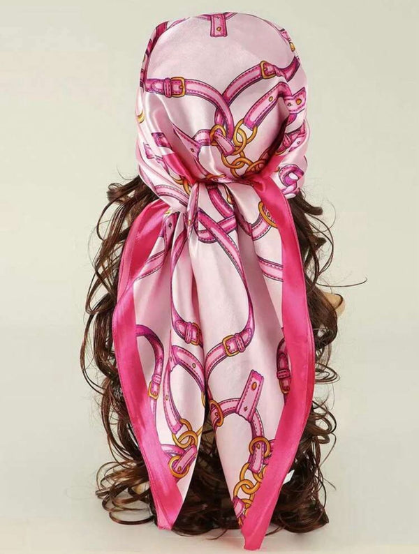 Chic Pink Satin Scarf – Bold, Feminine & Fabulous