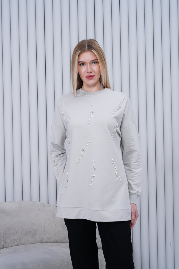 Pearl Embellished Sweatshirt