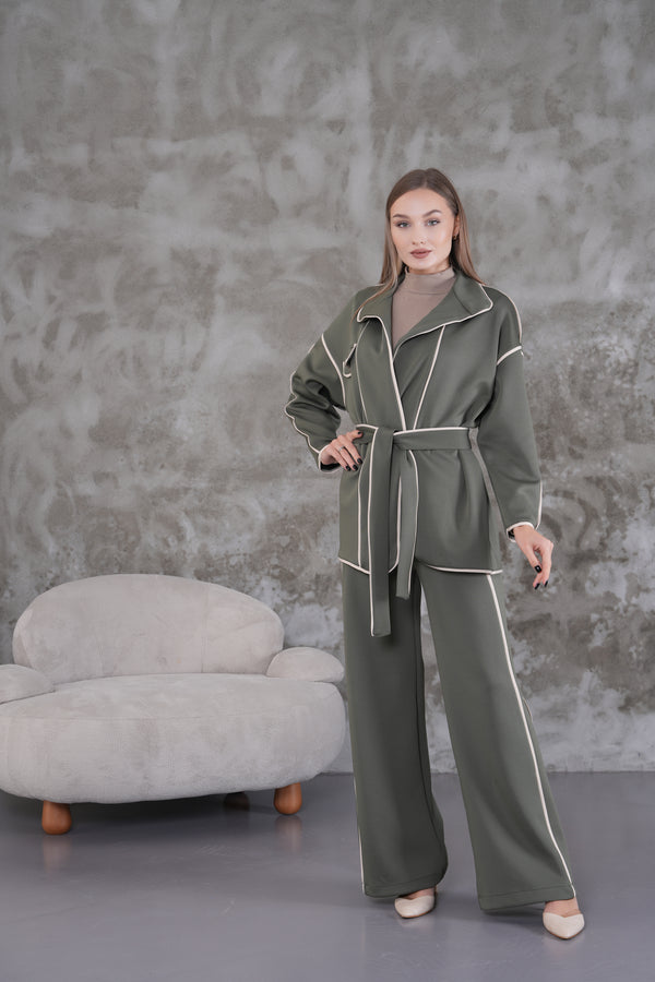 Two-Piece Set with Contrast Trim