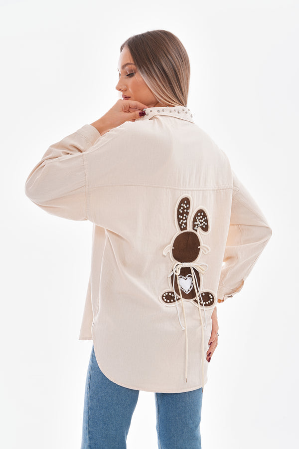 Casual Shirt with Bunny Patch Detail