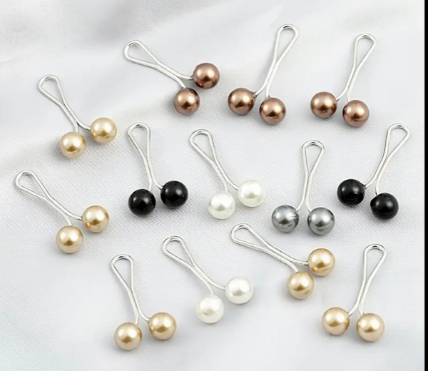 Elegant Double Pearl Hijab Pin – Single Piec