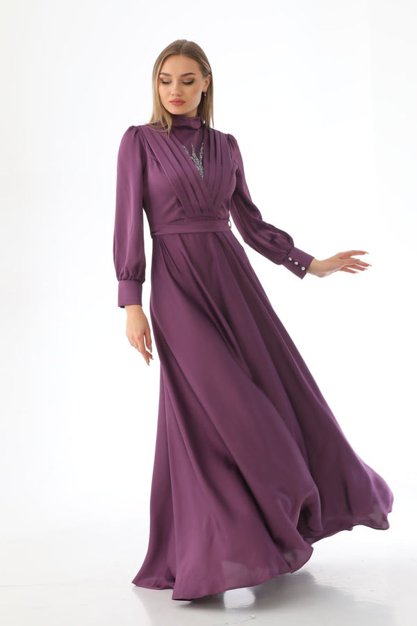 wavy glitter line on chest dress