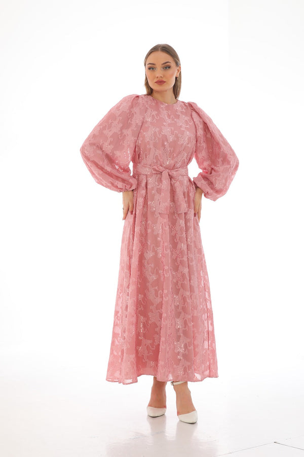 silk embroidery maxi dress