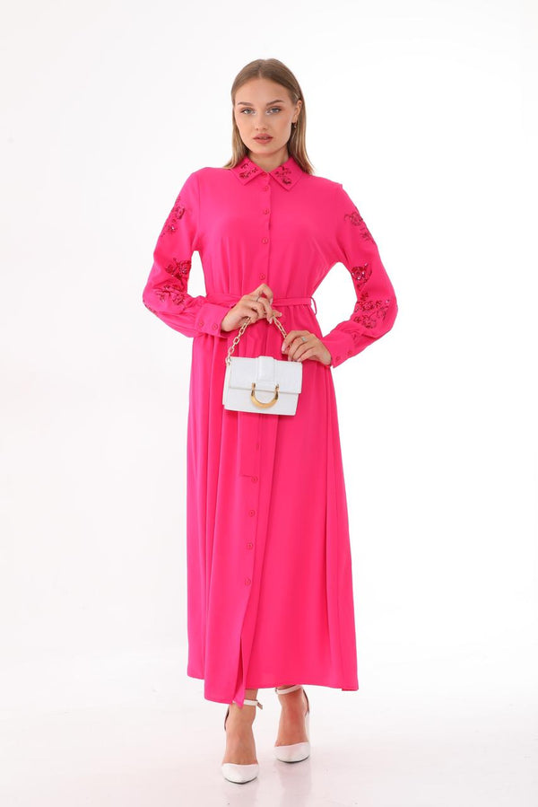 Sequin flower maxi dress