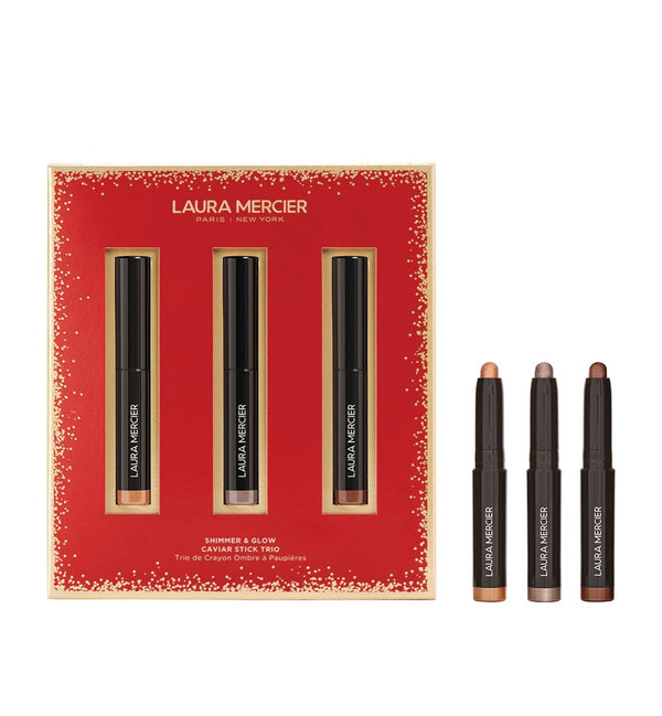 LAURA MERCIER مجموعة شيمر آند جلو كافيار ستيك – ثلاثي ألوان ظل العيون
