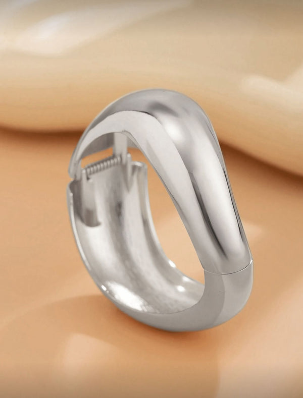Sculpted Chrome Dome Ring