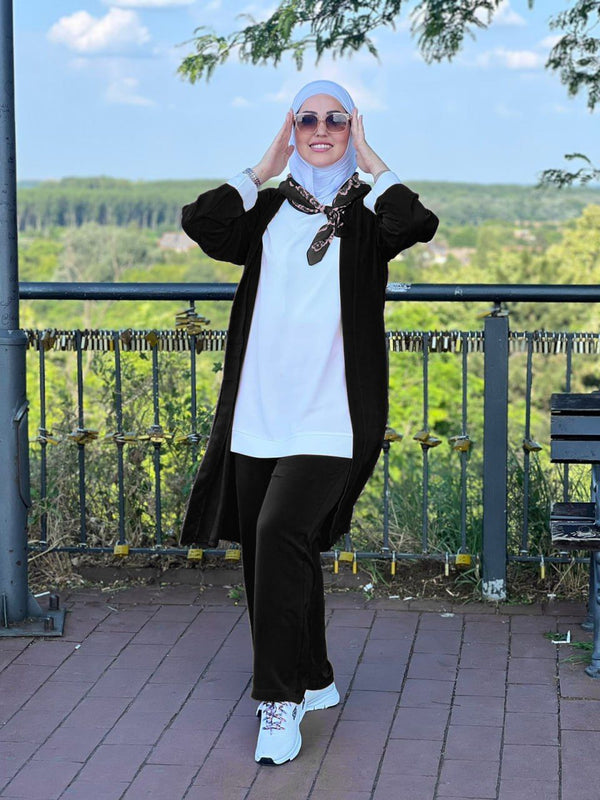 3 pcs long jacket silky takim