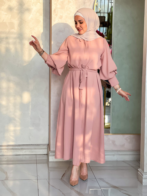 maxi unique dress with collard and belt