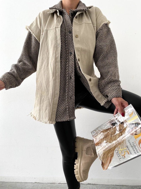 buttoned denim vest