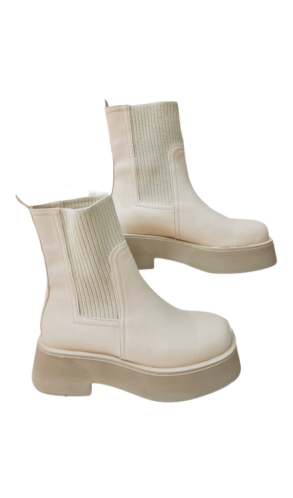 Boots with fabric