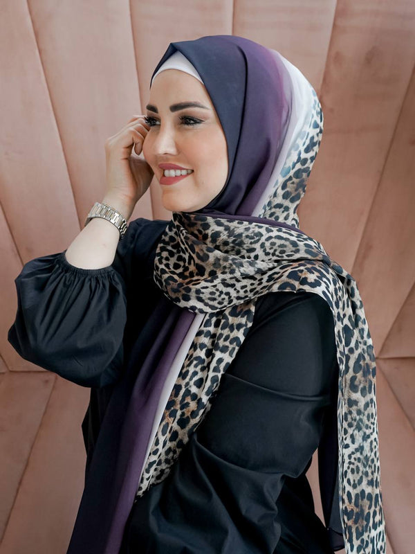 Half tiger Ombre coloRed hijab