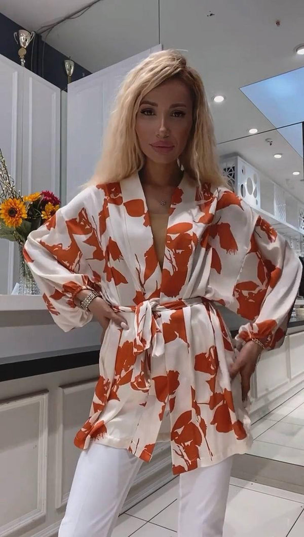 silky painted Kimono
